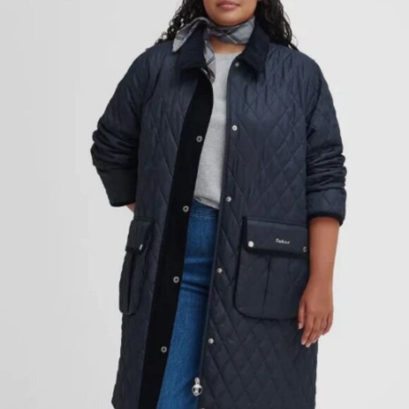 Barbour Tulip Corduroy Trim Quilted Jacket Plus Size MSRP$465 CHIC